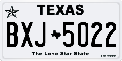 TX license plate BXJ5022