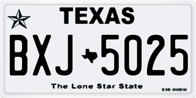 TX license plate BXJ5025