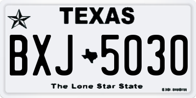 TX license plate BXJ5030