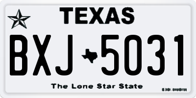 TX license plate BXJ5031