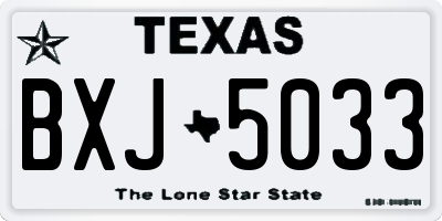 TX license plate BXJ5033