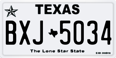 TX license plate BXJ5034