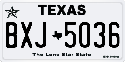 TX license plate BXJ5036