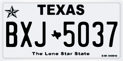 TX license plate BXJ5037