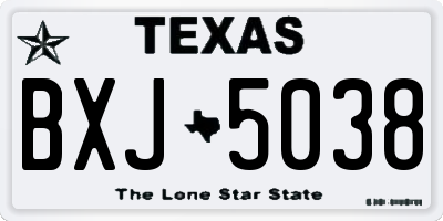 TX license plate BXJ5038