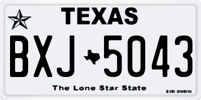 TX license plate BXJ5043