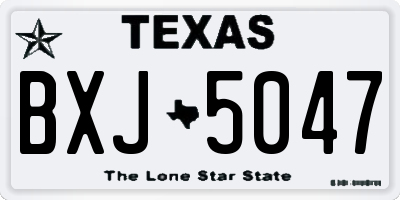 TX license plate BXJ5047