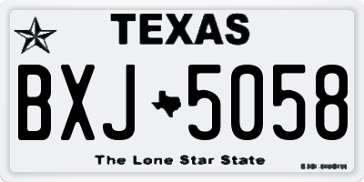 TX license plate BXJ5058