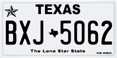 TX license plate BXJ5062
