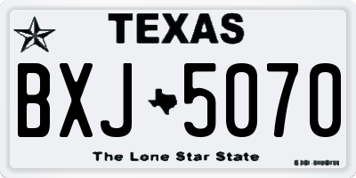 TX license plate BXJ5070