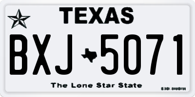 TX license plate BXJ5071
