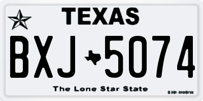TX license plate BXJ5074