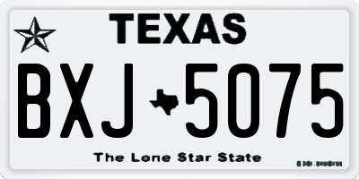 TX license plate BXJ5075