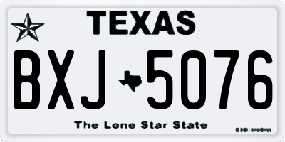 TX license plate BXJ5076