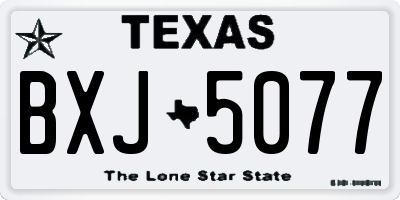 TX license plate BXJ5077