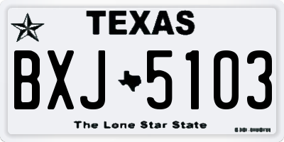 TX license plate BXJ5103