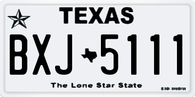 TX license plate BXJ5111