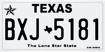 TX license plate BXJ5181