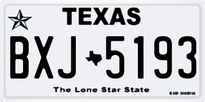 TX license plate BXJ5193