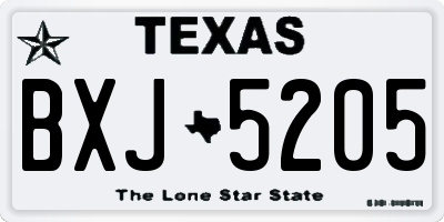 TX license plate BXJ5205