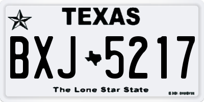 TX license plate BXJ5217