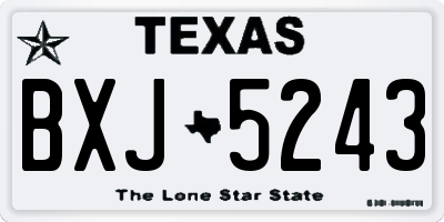 TX license plate BXJ5243