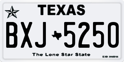 TX license plate BXJ5250