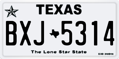 TX license plate BXJ5314