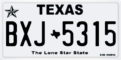 TX license plate BXJ5315