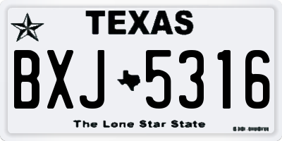 TX license plate BXJ5316