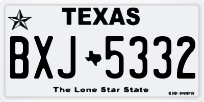 TX license plate BXJ5332