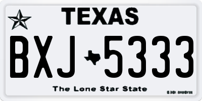 TX license plate BXJ5333
