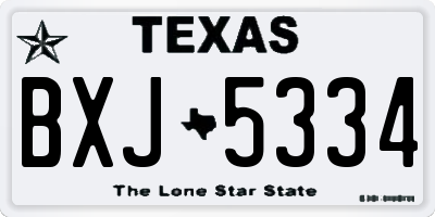 TX license plate BXJ5334