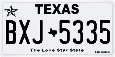 TX license plate BXJ5335
