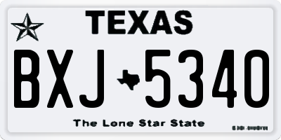 TX license plate BXJ5340