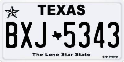 TX license plate BXJ5343