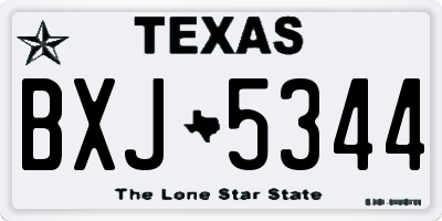 TX license plate BXJ5344