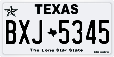 TX license plate BXJ5345