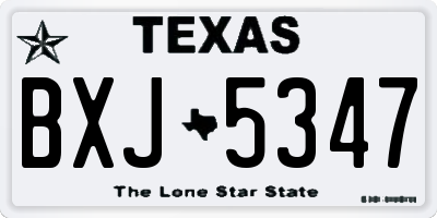 TX license plate BXJ5347