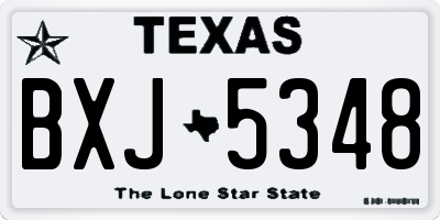 TX license plate BXJ5348