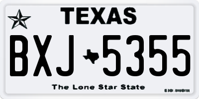 TX license plate BXJ5355