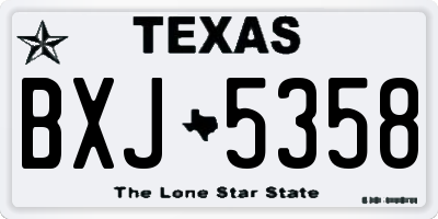 TX license plate BXJ5358