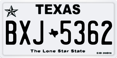 TX license plate BXJ5362
