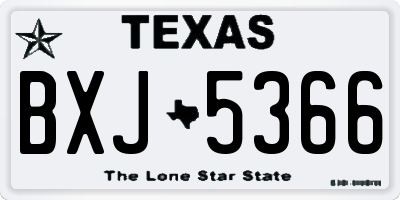 TX license plate BXJ5366