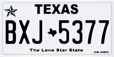 TX license plate BXJ5377