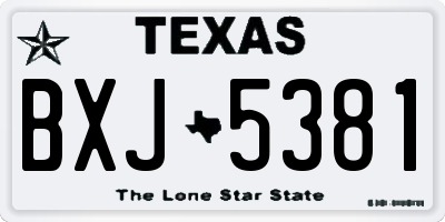 TX license plate BXJ5381