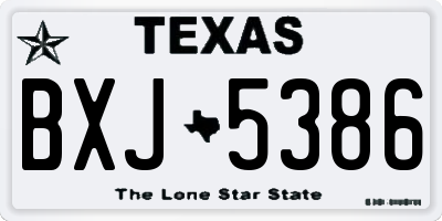 TX license plate BXJ5386