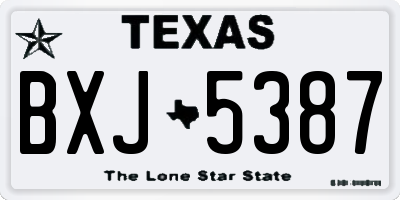 TX license plate BXJ5387
