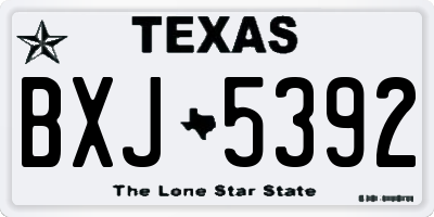 TX license plate BXJ5392