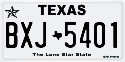 TX license plate BXJ5401